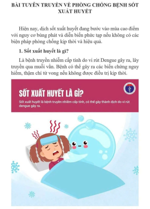 TUYÊN TRUYỀN DỊCH BỆNH SỐT XUẤT HUYẾT