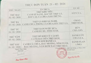 THỰC ĐƠN TUẦN 21