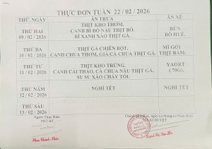 THỰC ĐƠN TUẦN 22