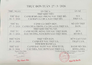 THỰC ĐƠN TUẦN 27