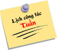 LỊCH CÔNG TÁC TUẦN 29