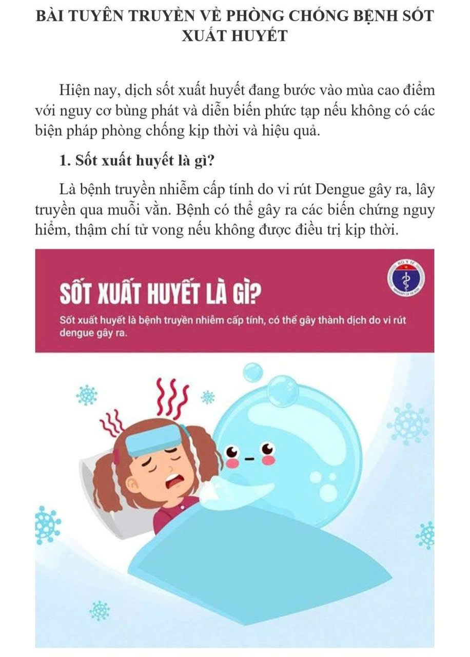TUYÊN TRUYỀN DỊCH BỆNH SỐT XUẤT HUYẾT